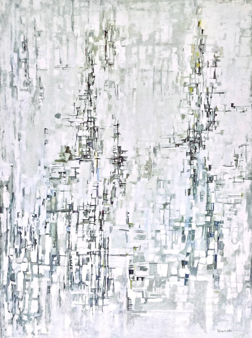 Vieira da Silva, La cathedrale, Vieira da Silva, Peintres d'aujourd'hui, Limited Edition: Heliogravure on velin paper. Paper Size: 13.78 x 10.83 inches. Inscription: Signed in the plate and unnumbered, as issued. Notes: From the folio, Vieira da Silva, Peintres d'aujourd'hui, 1960. Publish