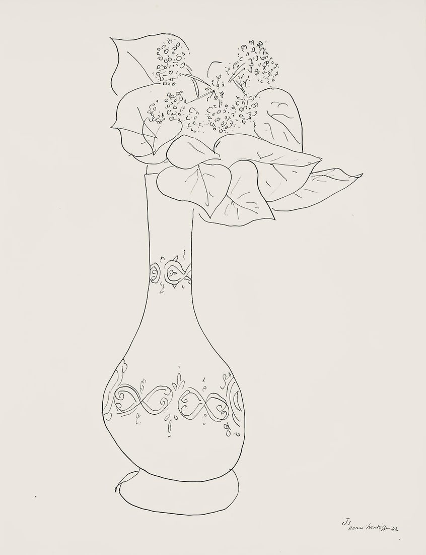 Henri Matisse, Serie J, var. 1 (Duthuit 9), Henri Matisse, Dessins, Themes et variations, Limited: Lithograph on velin pur fil paper. Paper Size: 12.875 x 9.625 inches. Excellent condition. Inscription: Signed in the plate and unnumbered, as issued. Notes: From the folio, Henri Matisse, Dessins, Th