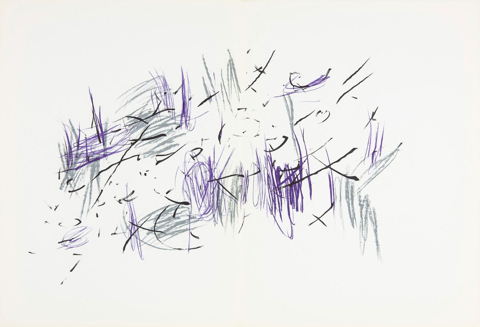 Jean Bazaine, Composition, Derriere le miroir, Limited Edition Lithograph: Lithograph on velin paper. Paper size: 15 x 22 inches. Excellent condition, with centerfold, as issued. Inscription: Unsigned and unnumbered, as issued. Notes: From Derriere le miroir, N deg 197, 1972