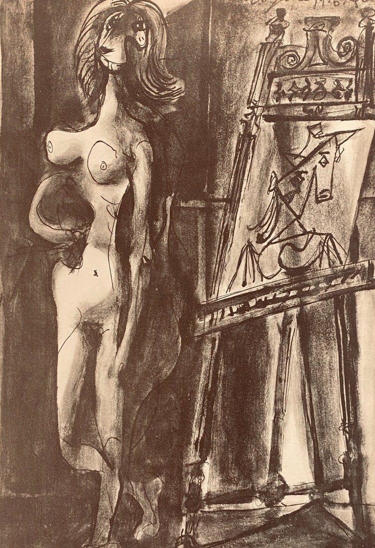 Pablo Picasso, Composition, Carnet de dessins de Picasso, Cahiers d'Art, Limited Edition Lithograph (1 of 4)