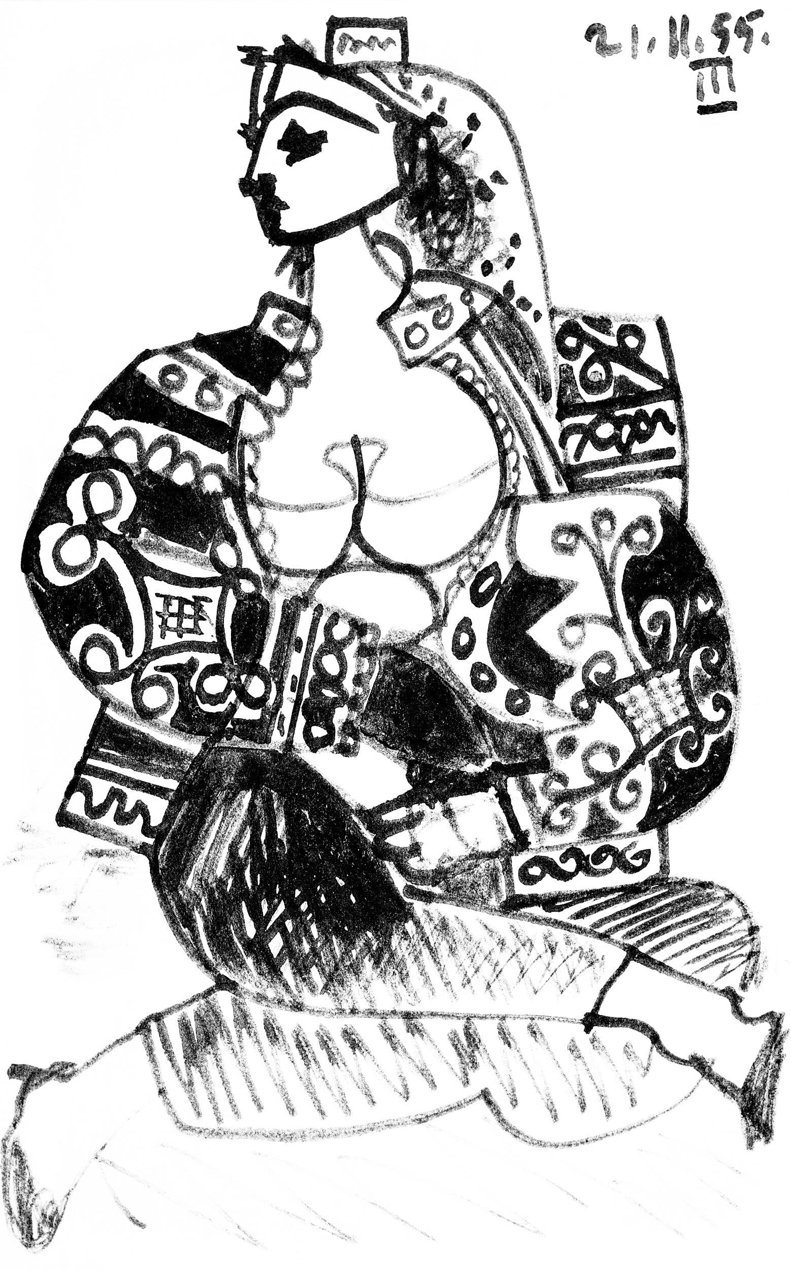 Pablo Picasso, Composition (Cramer 101), Carnet de la Californie, Limited Edition Collotype: Collotype on velin d'Arches paper. Paper size: 16.5 x 10.375 inches. Inscription: Unsigned and unnumbered, as issued. Catalogue raisonne reference: Goeppert, Sebastian, et al. Pablo Picasso, the Illus