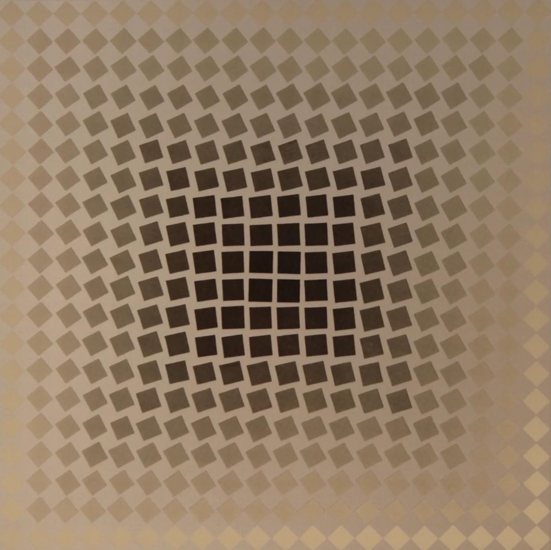Victor Vasarely, Composition, CTA 102, Limited Edition Heliogravure: Heliogravure on 280 gm M2 gloss paper. Paper Size: 11 x 11 inches. Excellent condition. Notes: From the folio, CTA 102, 1976. Published and printed by Editions du Griffon, Neuchatel, Switzerland, 1976