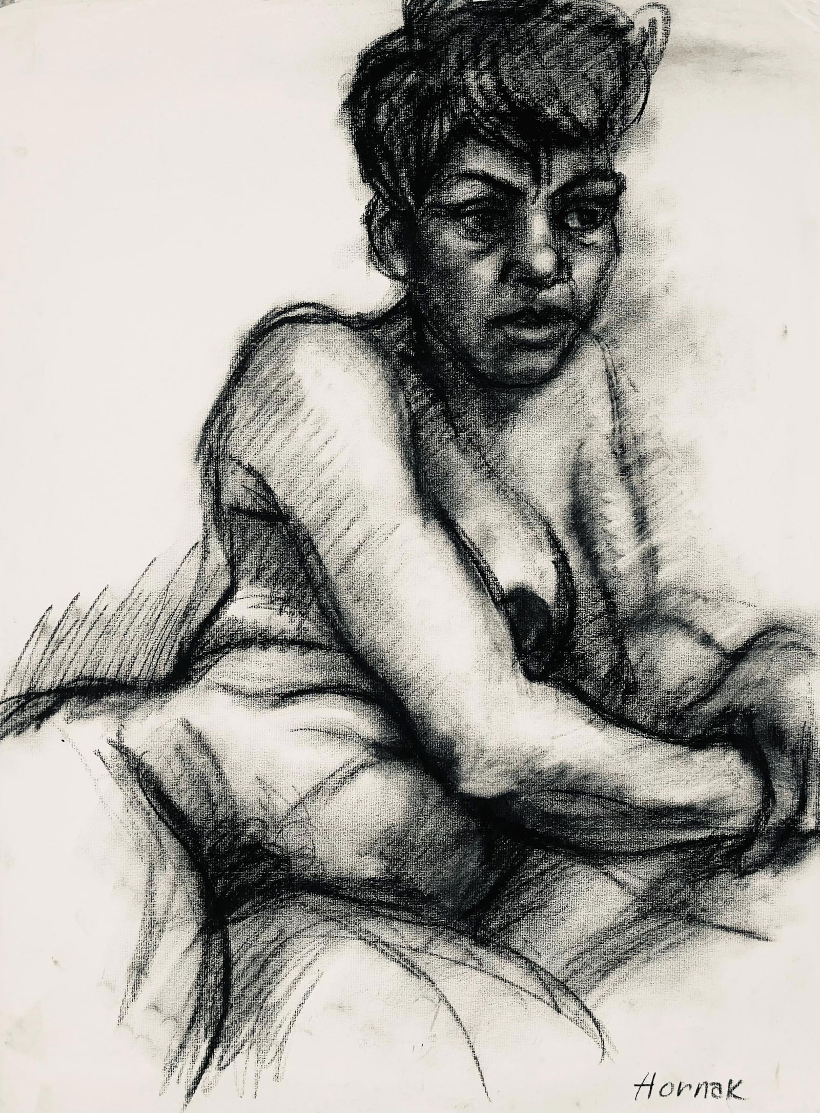 Ian Hornak, Renaissance Female Nude Figure Study, 1963, Original Drawing (1 of 4)