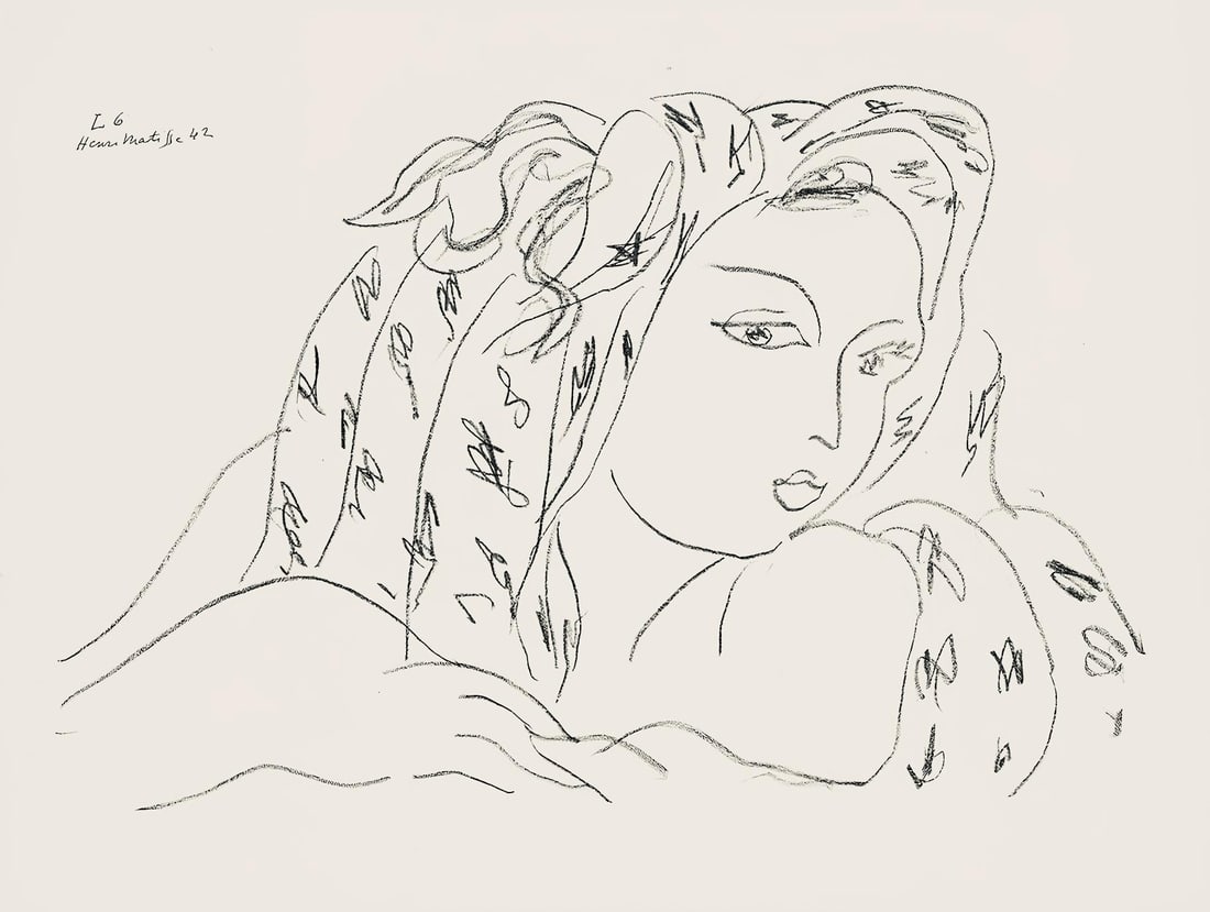 Henri Matisse, Serie L, var. 6 (Duthuit 9), Henri Matisse, Dessins, Themes et variations, Limited: Lithograph on velin pur fil paper. Paper Size: 9.625 x 12.875 inches. Excellent condition. Inscription: Signed in the plate and unnumbered, as issued. Notes: From the folio, Henri Matisse, Dessins, Th