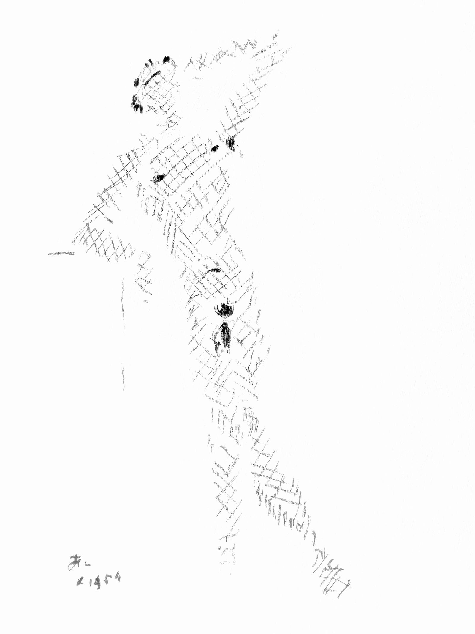 Jean Cocteau, Untitled, from Under the Coat of Fire, Limited Edition Lithograph, 1955: This exquisite lithograph by Jean Cocteau (1889-1963), titled Sans titre (Untitled), originates from the 1955 album Sous le manteau de feu, Poems, douze lithographies originales de Jean Cocteau de l'A