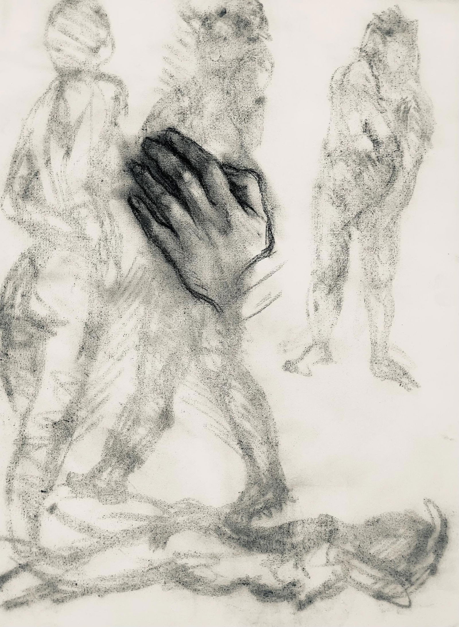 Ian Hornak, Renaissance Hand and Female Nude Study, 1963, Original Drawing (1 of 4)