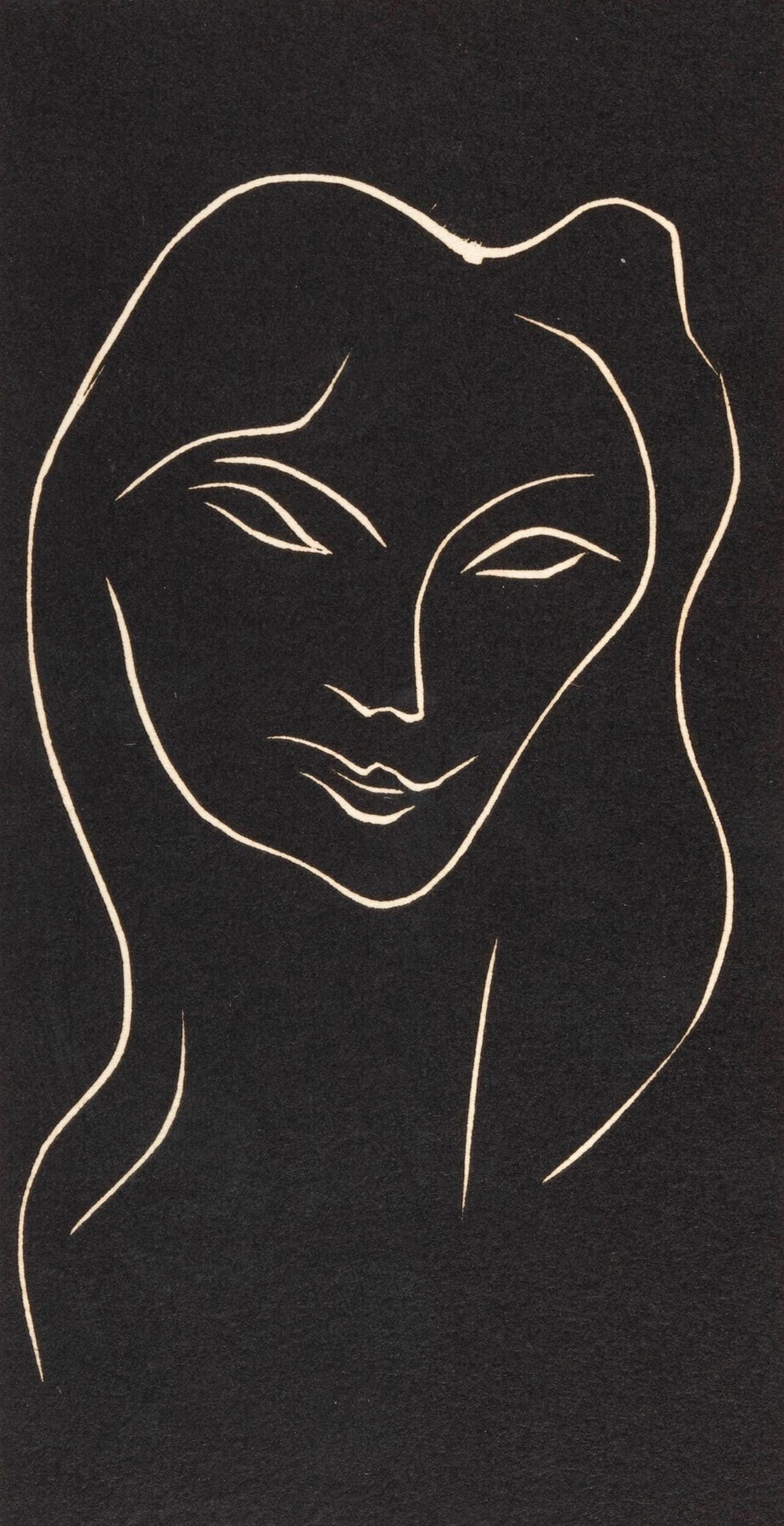 Henri Matisse, Tete de Femme (Duthuit 21), Le Poeme pulverise, Limited Edition Linocut (1 of 4)
