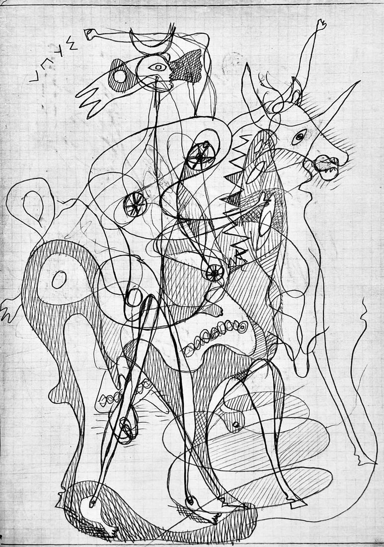 Georges Braque, Composition, Hesiode, Theogonie, Derriere le miroir, Limited Edition Lithograph (1 of 4)