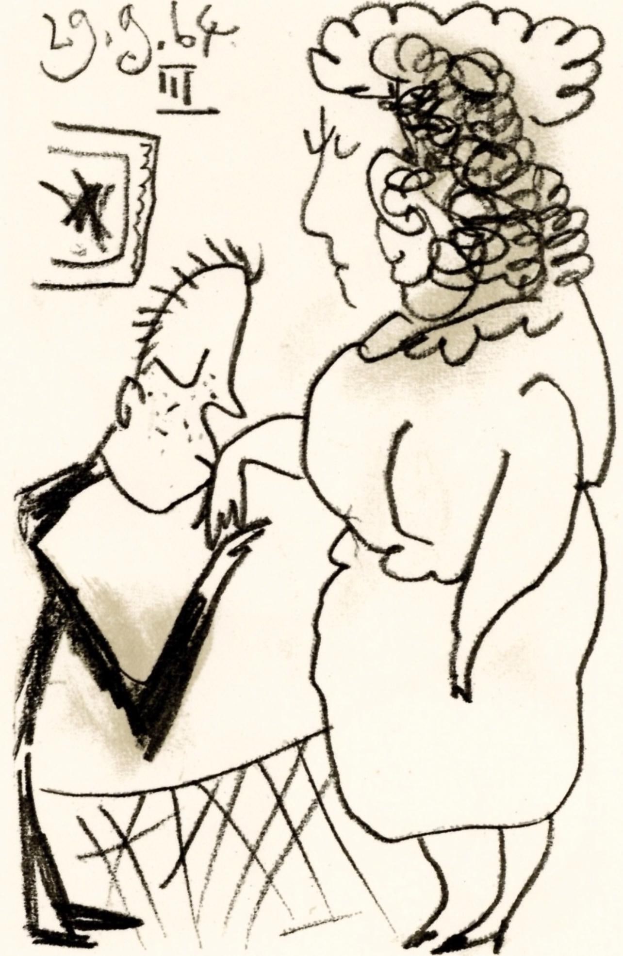 Pablo Picasso, 29.9.64. III (Cramer 148), Le Gout du Bonheur, Limited Edition Mixed Media Lithograph (1 of 4)