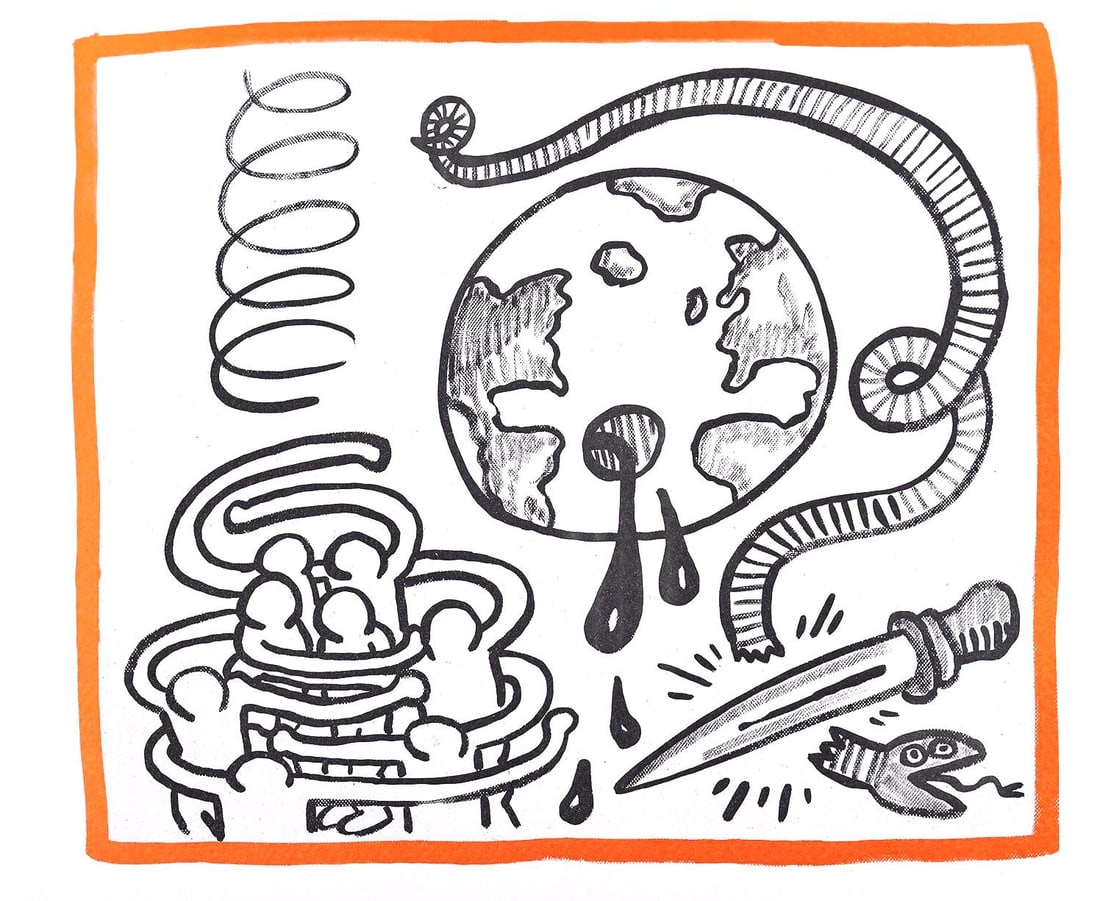 Keith Haring, Composition, Against All Odds, Limited Edition Lithograph (1 of 4)