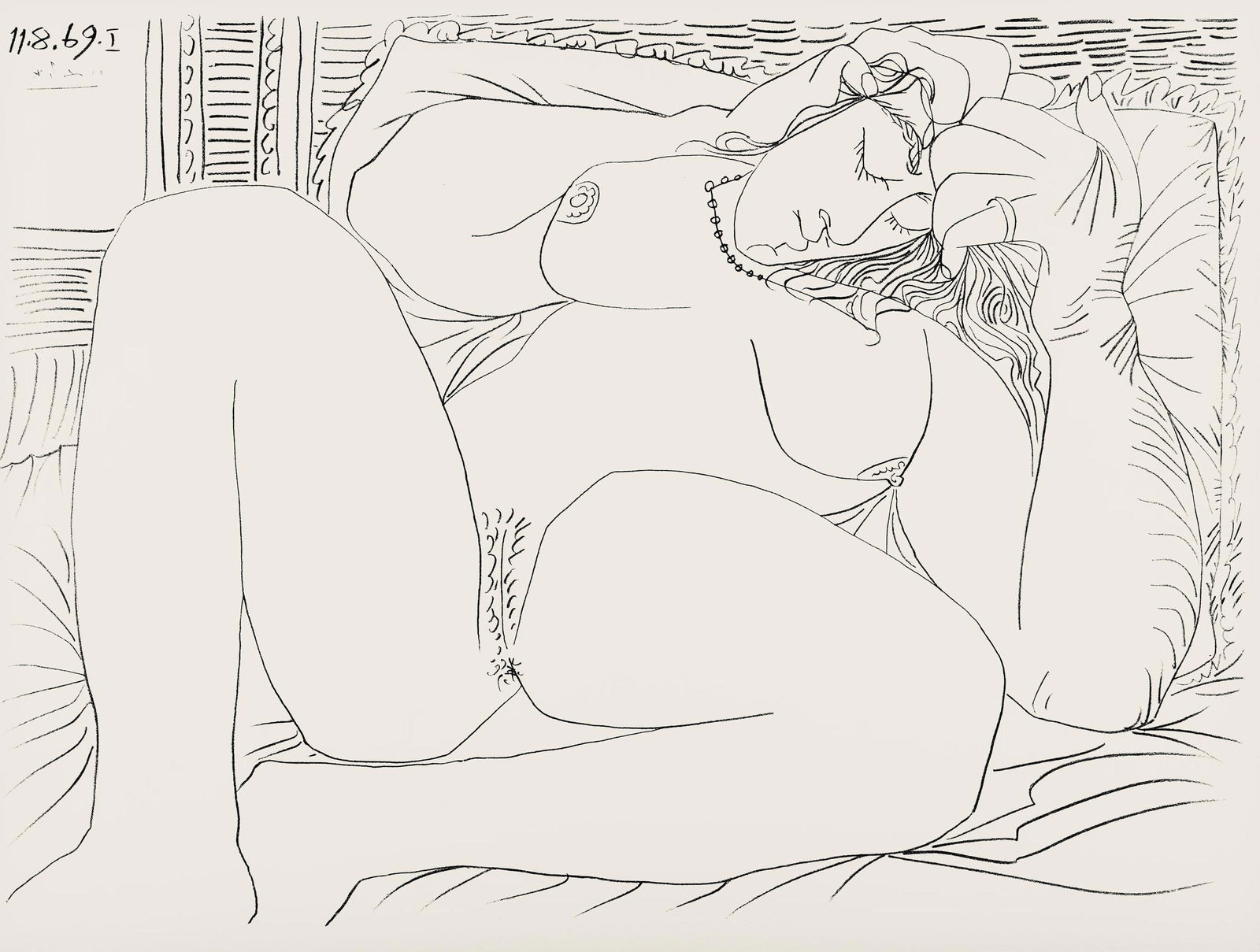 Pablo Picasso, Composition (Orozco 193-204), Au Baiser D'Avignon, Limited Edition Lithograph (1 of 4)