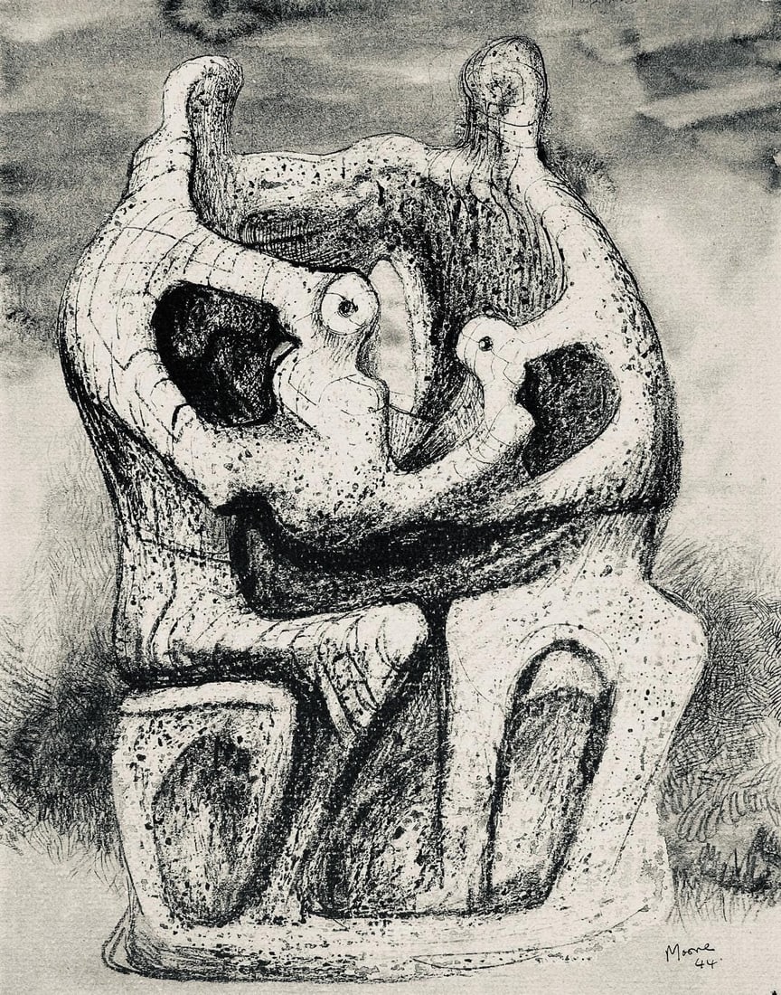 Henry Moore, Family Group, The Drawings of Henry Moore, Limited Edition Lithograph (1 of 4)