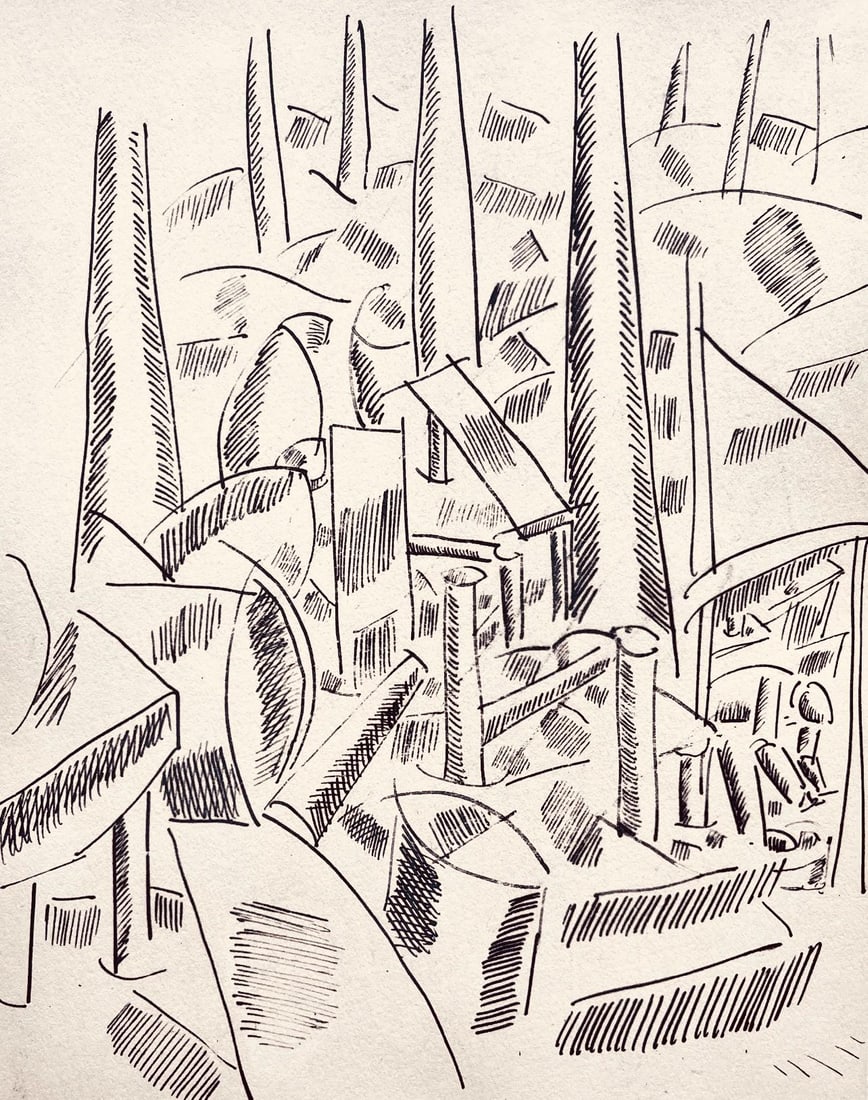 Fernand Leger, Le Sapeur, Dessins de Guerre 1915-16, Limited Edition Lithograph: Lithograph, stencil on velin paper. Paper Size: 10 x 7.75 inches. Inscription: Unsigned and unnumbered, as issued. Condition: Very good/excellent, consistent with age. Notes: From the folio, Fernand L