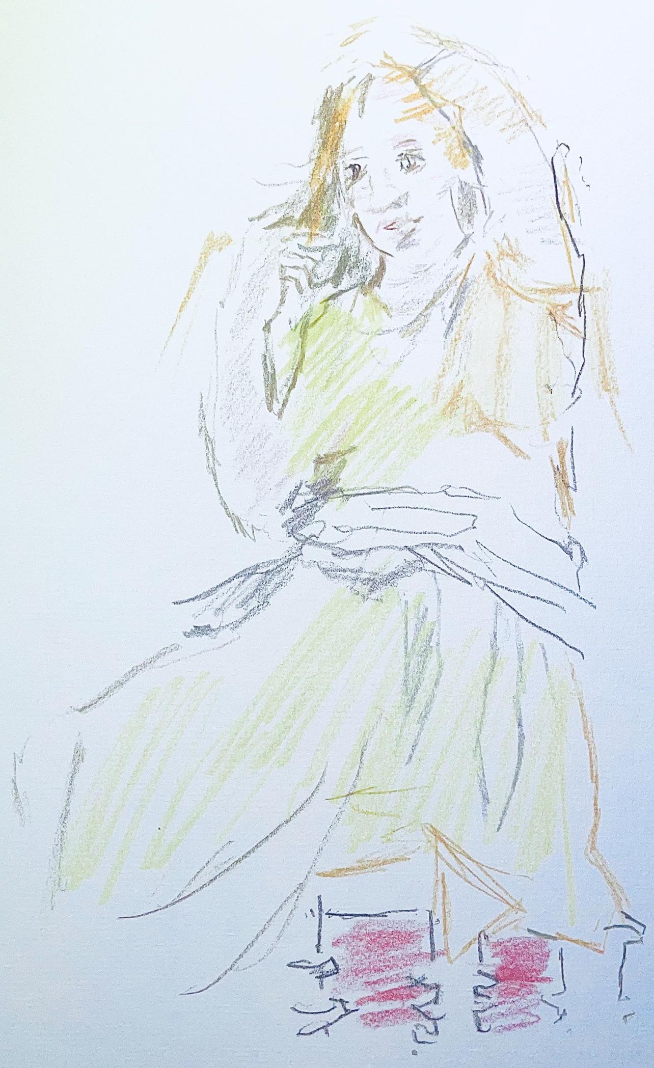 Oskar Kokoschka, Composition, Skizzenbuch der Italienischen Reise 1963, Limited Edition Lithograph: Lithograph on Butten paper. Inscription: Unsigned and unnumbered, as issued. Paper Size: 14.17 x 11.22 inches. Excellent condition. From the volume, Skizzenbuch der Italienischen Reise 1963, 2001. Pub