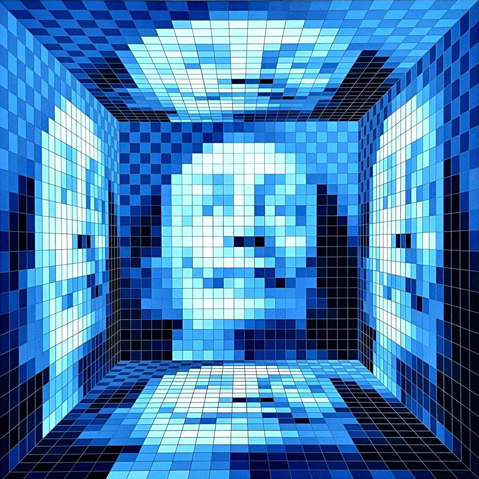 Jean-Pierre Vasarely-Yvaral, Dali Digitalise V, Limited Edition Silkscreen: Silkscreen on velin d'Arches paper. Paper Size: 34.75 x 24.375 inches. Inscription: Hand signed and numbered, as issued. Condition: Excellent. Notes: From the folio, Dali Digitalise, 1977. Published b