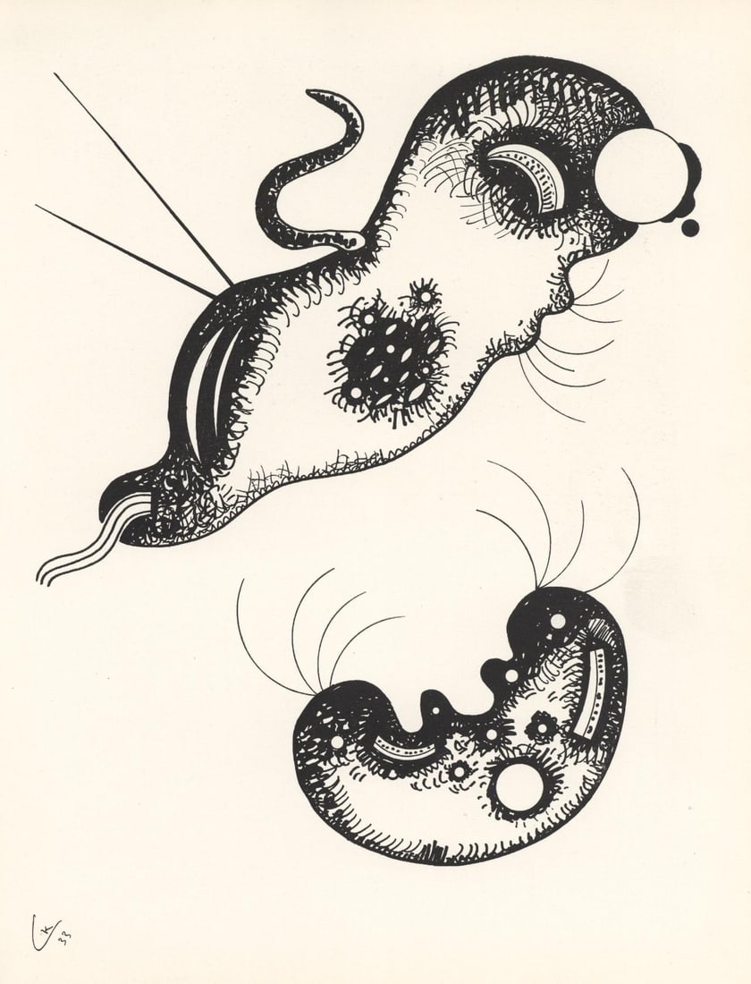 Wassily Kandinsky, Composition, XXe siecle, Limited Edition Lithograph: Lithograph on velin paper. Paper Size: 12.5 x 9.75 inches. Excellent condition. Inscription: Unsigned and unnumbered, as issued. Notes: From the volume, XXe Siecle, n deg8, 1957. Published and printed