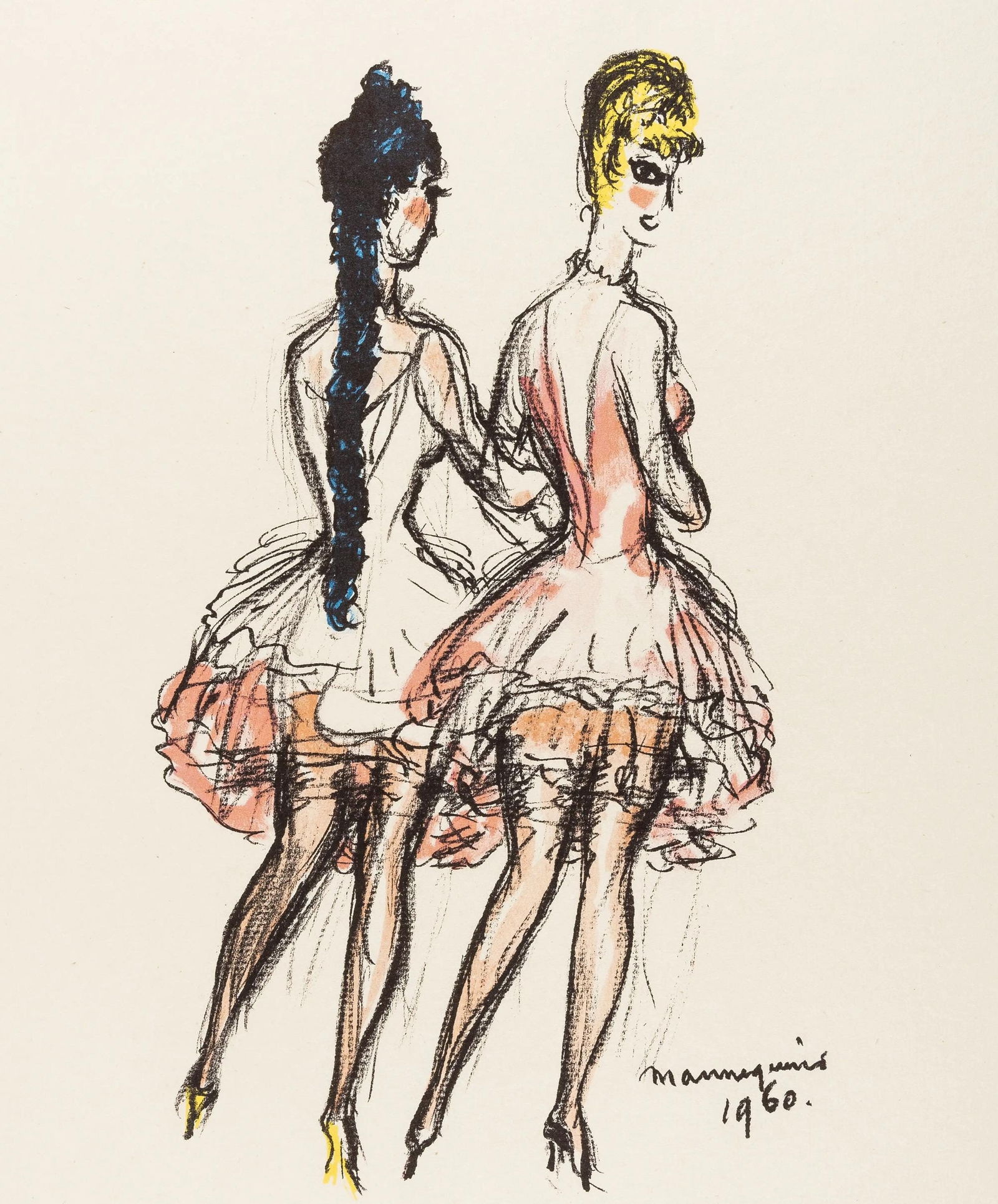 Kees van Dongen, Mannequins (Juffermans JL 33), Regards sur Paris, Limited Edition Lithograph: Lithograph on velin d'Arches paper. Paper size: 15.5 x 24 inches. Excellent condition, with centerfold, as issued. Inscription: unsigned and unnumbered, as issued. Notes: from the folio, Regards sur P