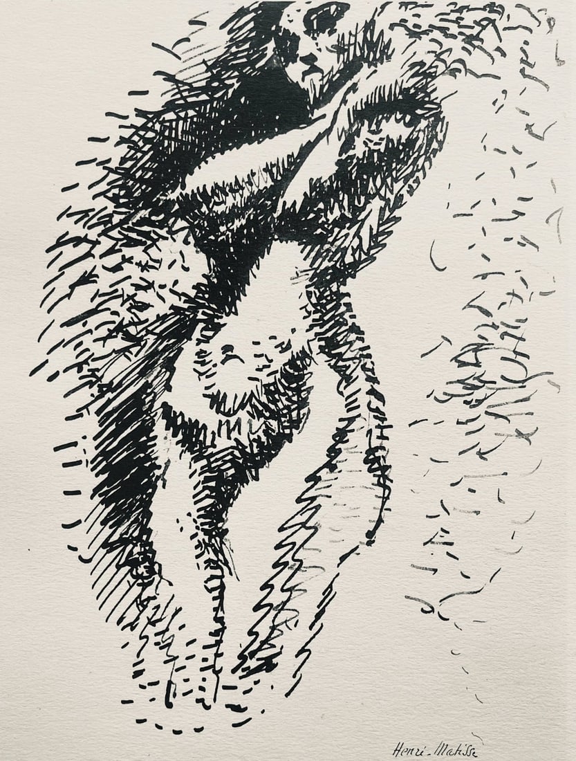 Henri Matisse, Composition (Dutel 3), Dessins de Henri-Matisse, Limited Edition Lithograph: Lithograph on velin Lafuma paper. Unsigned and unnumbered. Paper Size: 10 x 8 inches. Excellent condition. Notes: From the album, Dessins de Henri-Matisse, 1925. Published by Editions des Quatre