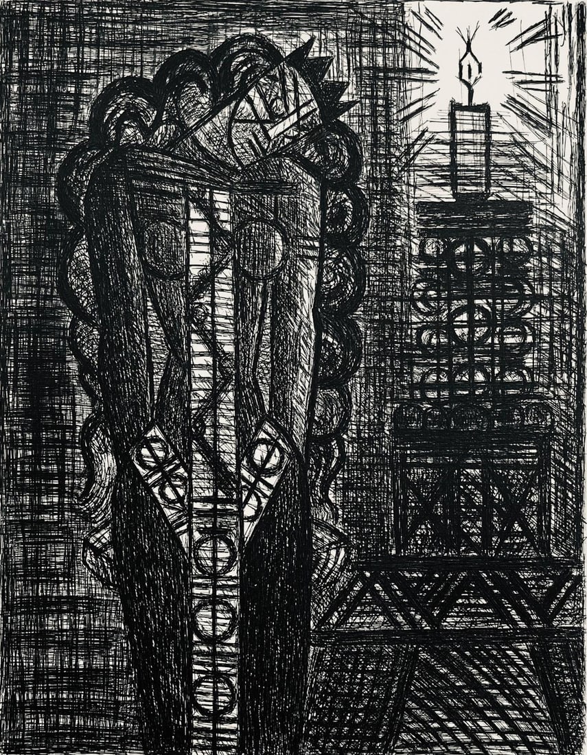 Marcel Gromaire, Folie De La Reine, Scene XIX, Shakespeare, Macbeth, Eaux-fortes de Gromaire, (1 of 4)