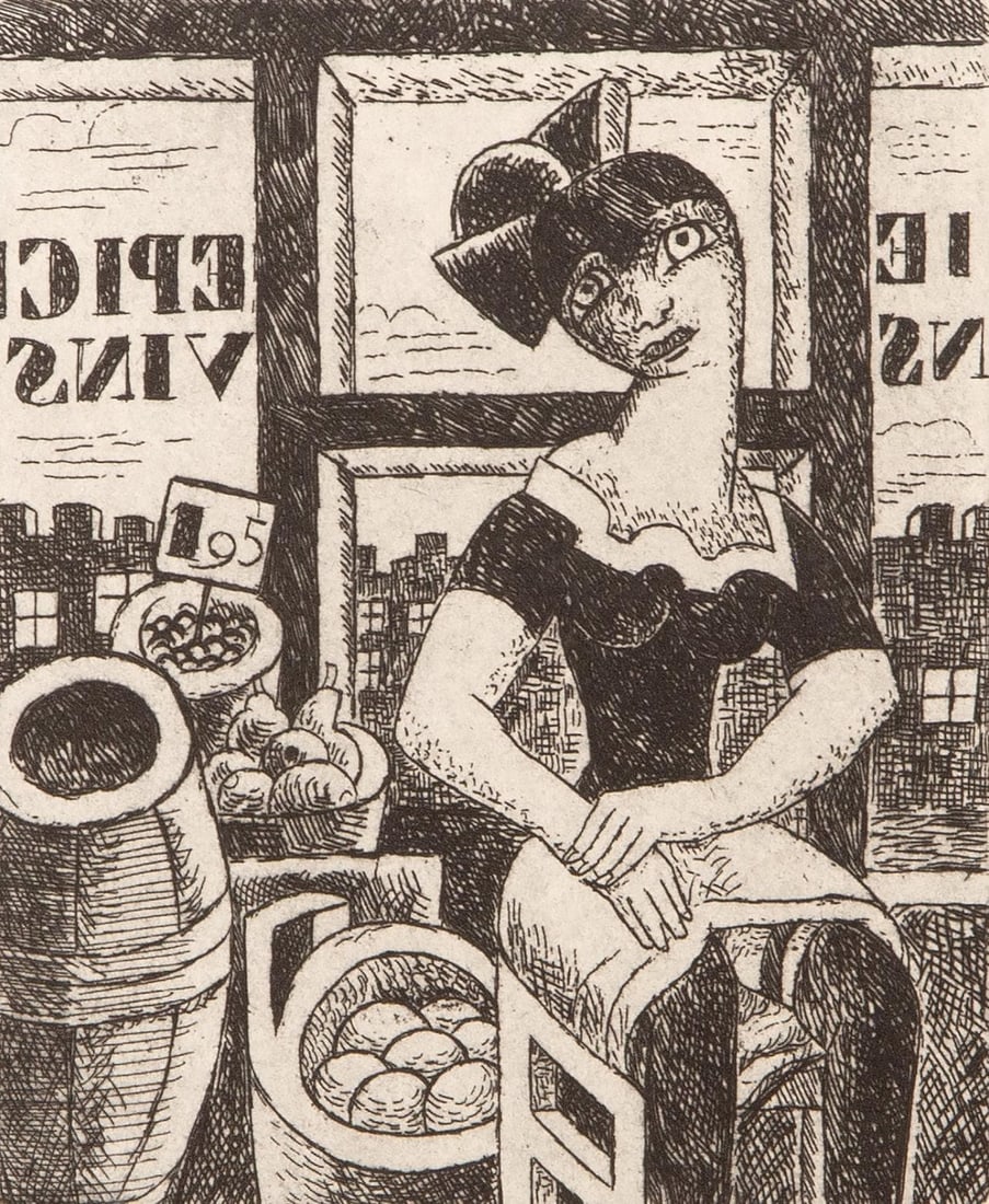 Marcel Gromaire, Composition, Vers un monde volage, Limited Edition Etching (1 of 4)