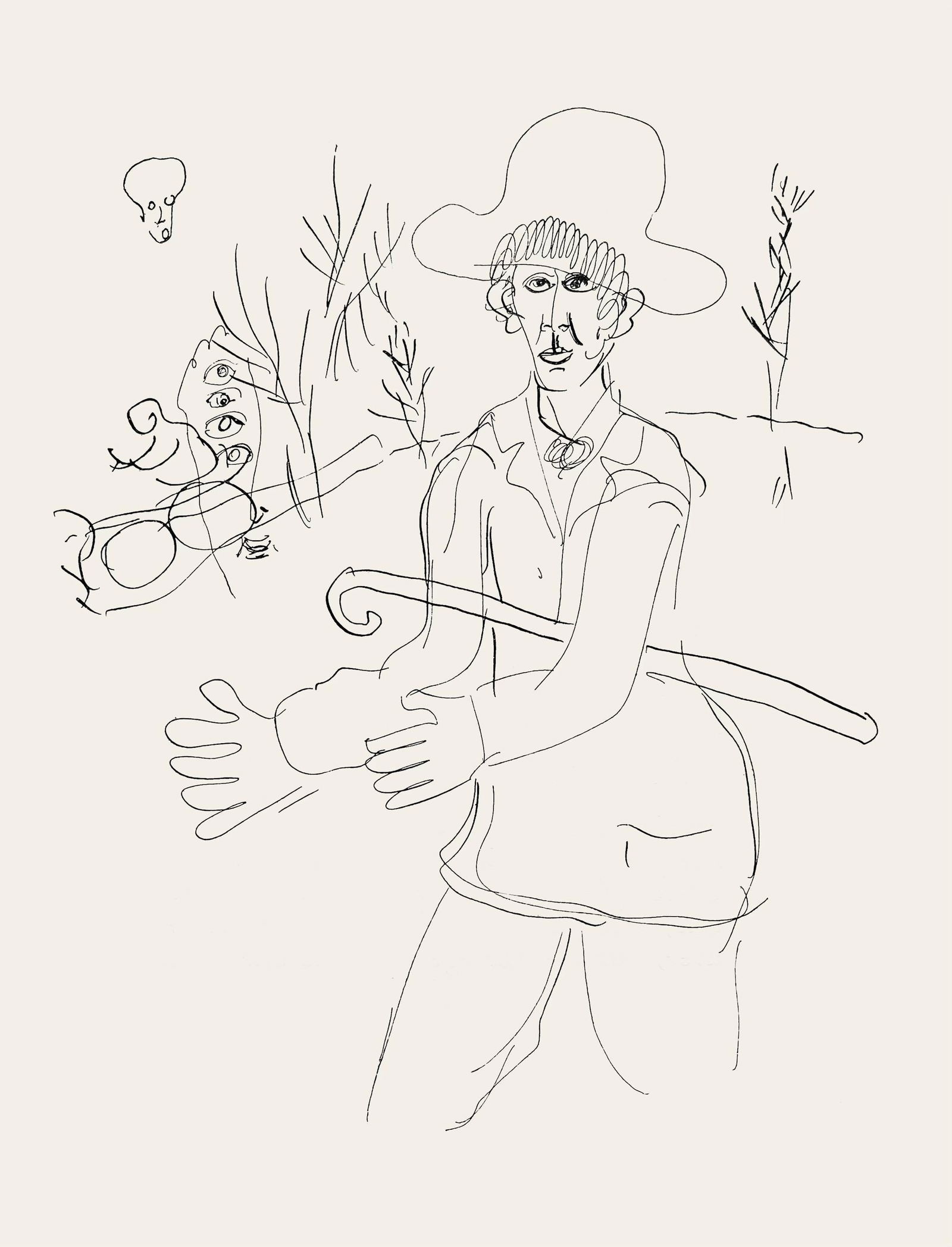 Marc Chagall, Composition, Suite Provinciale avec 92 dessins inedits de Marc Chagall, Limited: Lithograph on velin de Rives paper. Unsigned and unnumbered, as issued. Paper Size: 9.75 x 7.5 inches. Excellent condition, with text on verso, as issued. Notes: From the album, Suite Provinciale