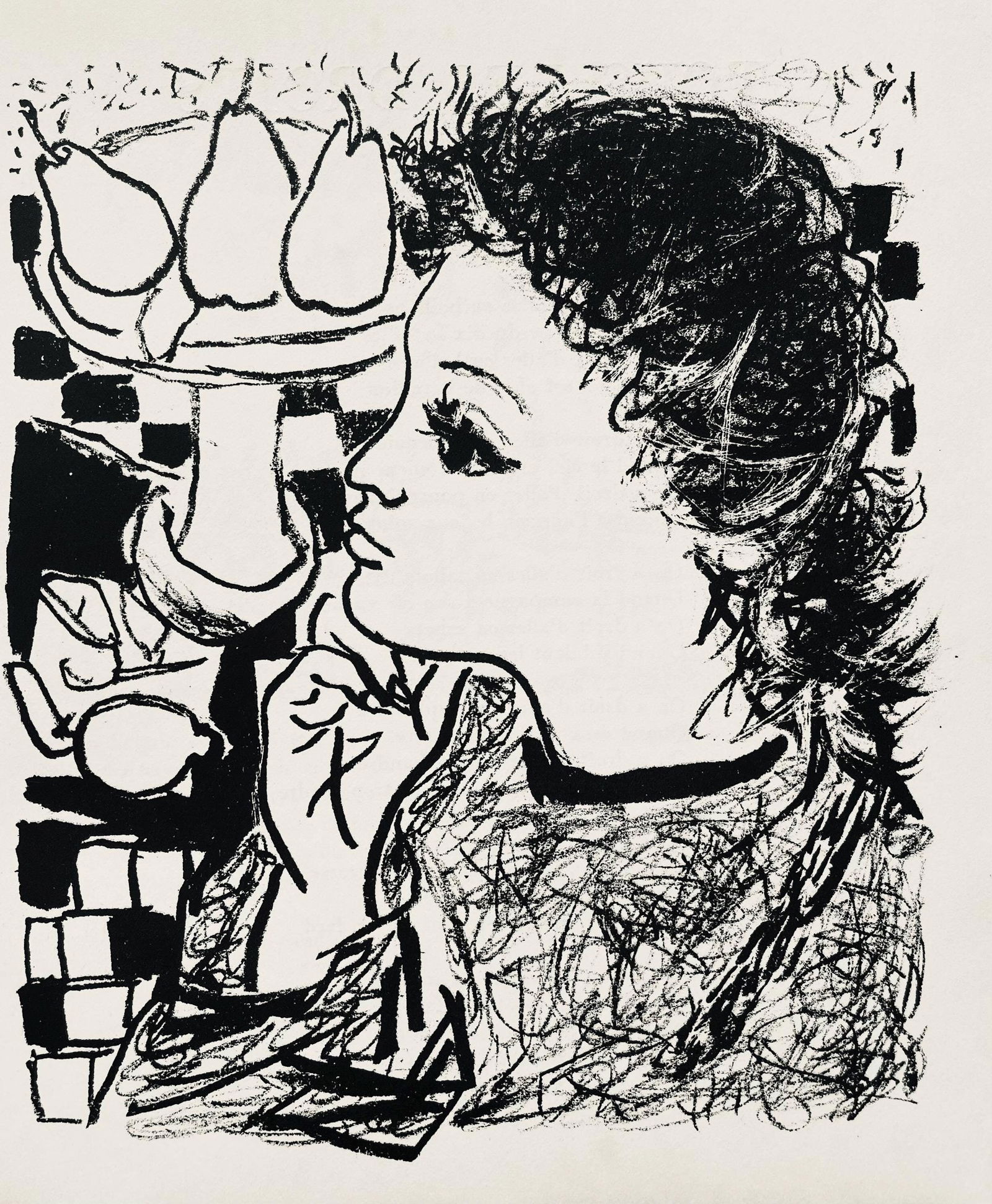 Andre Marchand, Composition, pierre a feu provence noire, Limited Edition Lithograph (1 of 4)