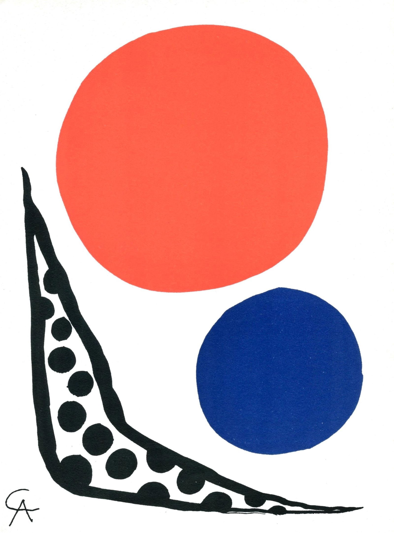Alexander Calder, Composition, Prints from the Mourlot Press, Limited Edition Lithograph: Lithograph on velin d'Arches paper. Paper Size: 10 x 7.5 inches. Inscription: Sugned in the plate and unnumbered, as issued. Notes: From the album, Prints from the Mourlot Press, exhibition sponsored