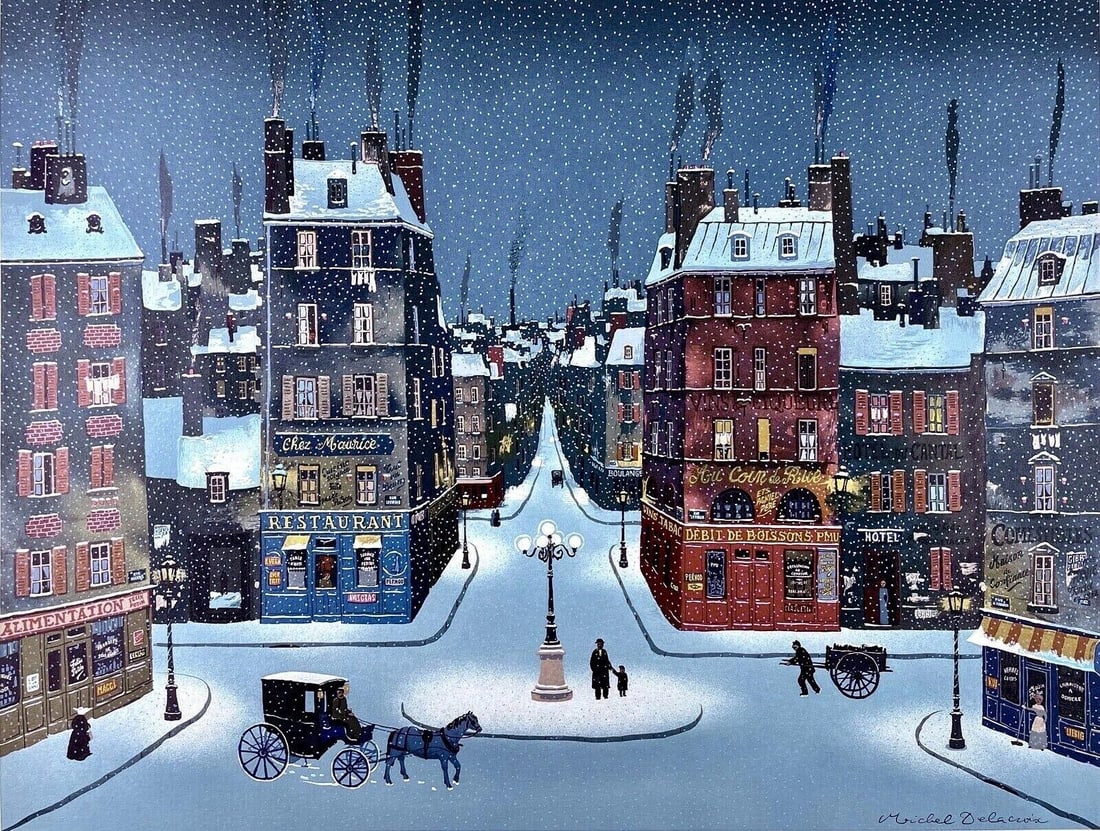 Michel Delacroix, Nuit de decembre, Limited Edition Lithograph (1 of 4)