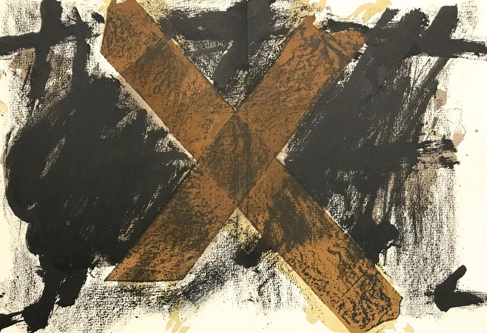 Antoni Tapies, Composition, Derriere le miroir, Limited Edition Lithograph (1 of 4)