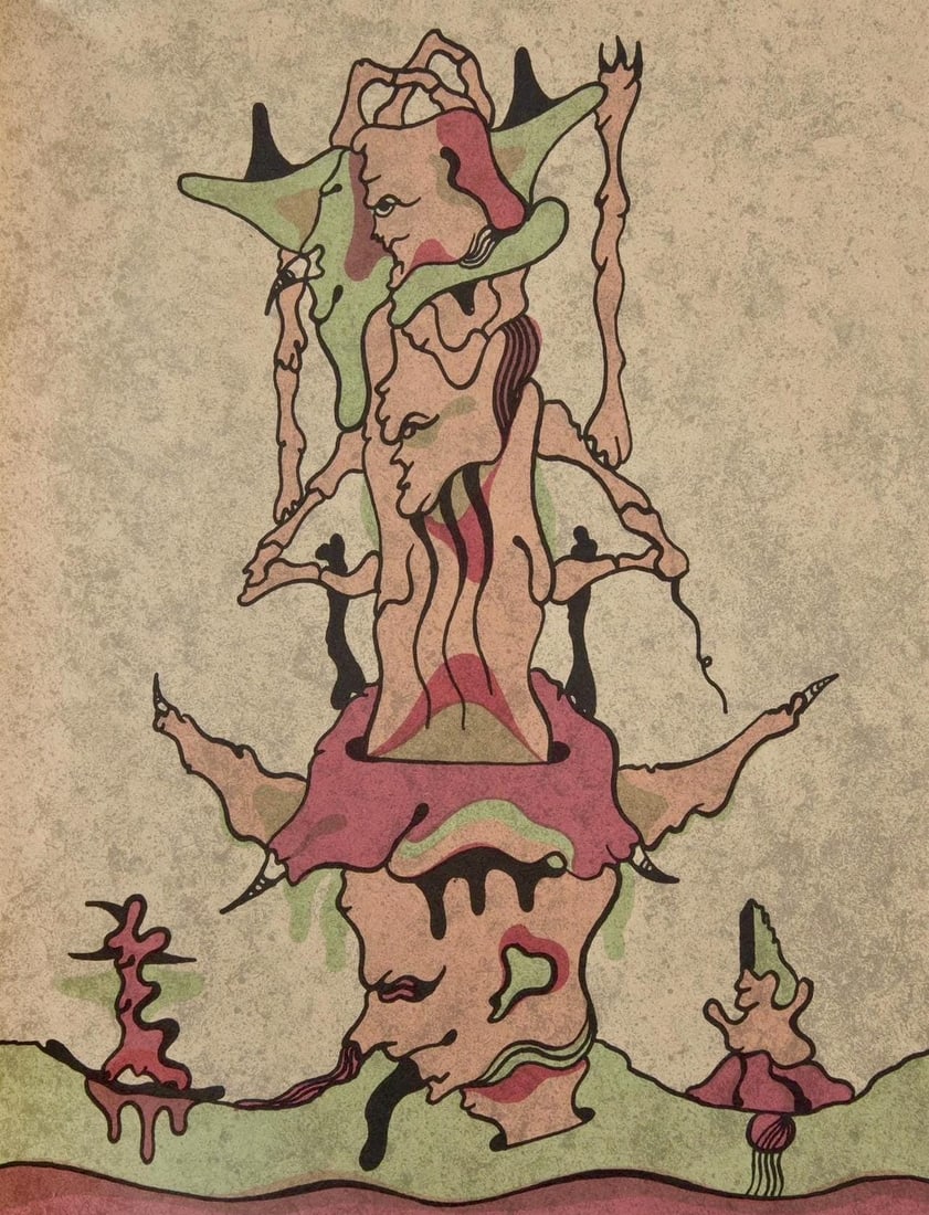 Jorge Camacho, Composition, Ediciones Poligrafa, Redfern Gallery, Limited Edition Lithograph (1 of 4)