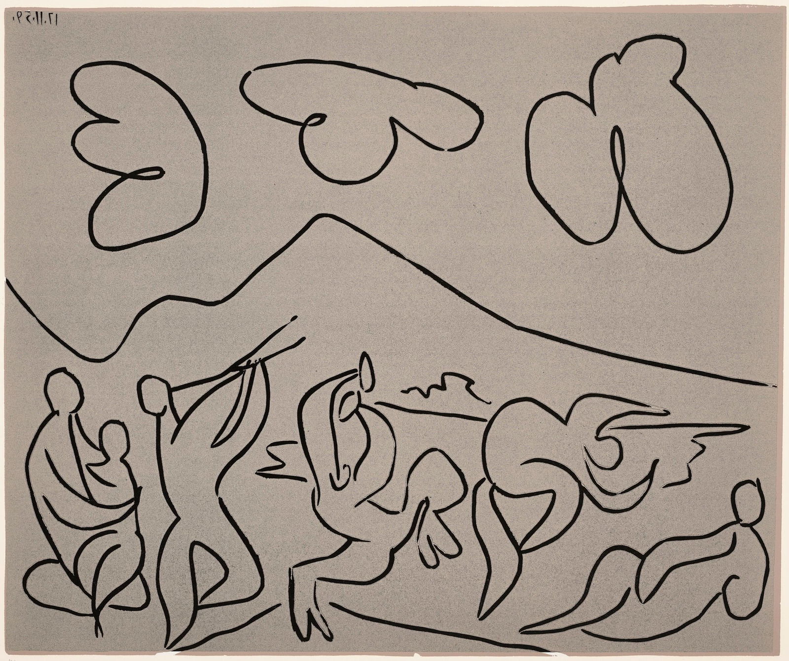 Pablo Picasso, Bacchanale (Orozco 214), Grabados al linoleo, Limited Edition Linocut (1 of 4)