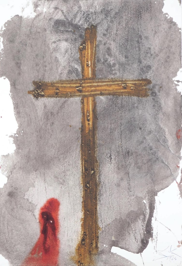 Salvador Dali, Composition (Michler/Lopsinger 1600; Field 69-3), Biblia Sacra, Limited Edition: Lithograph in colors on velin Fabriano charta ex meris pannis "ab alveo" manu fabricata, perlucidis figuris intexta paper. Paper size: 19 x 13.75 inches. Inscription: Signed in the plate and unnumbere