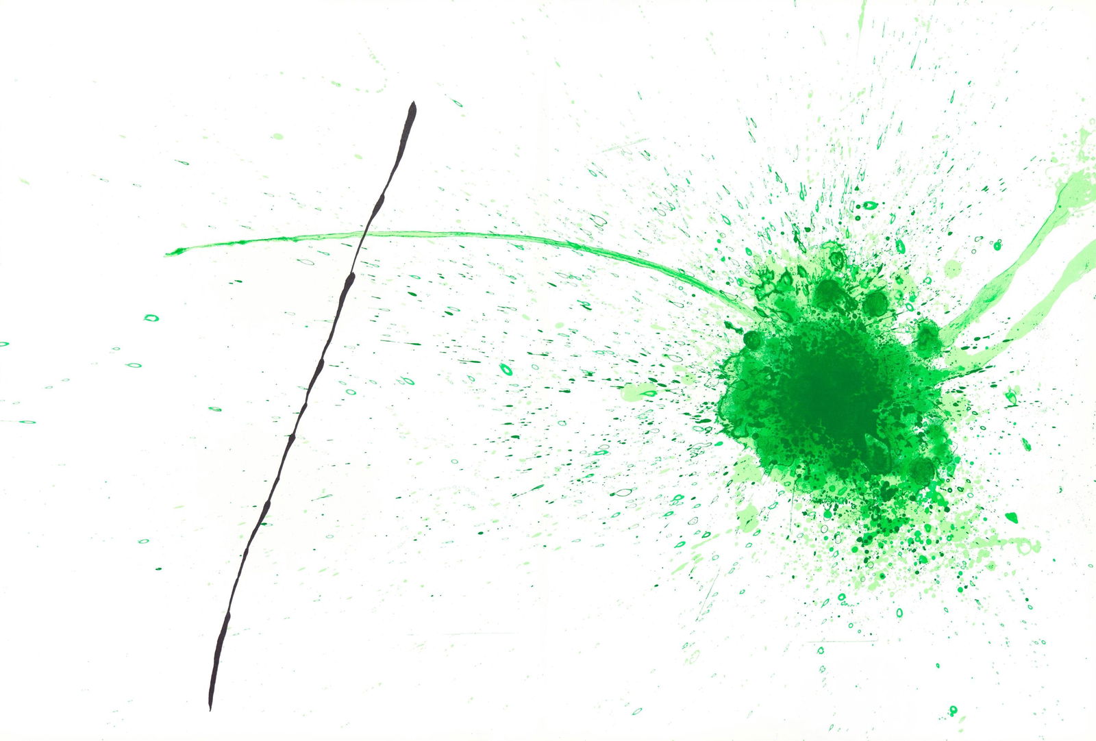 Joan Miro, Composition (Cramer 145; Mourlot, 738-740), Derriere le miroir, Limited Edition: Lithograph on velin paper. Paper size: 15 x 22 inches. Excellent condition, with centerfold, as issued. Inscription: Unsigned and unnumbered, as issued. Notes: From the volume, Derriere le miroir, N d