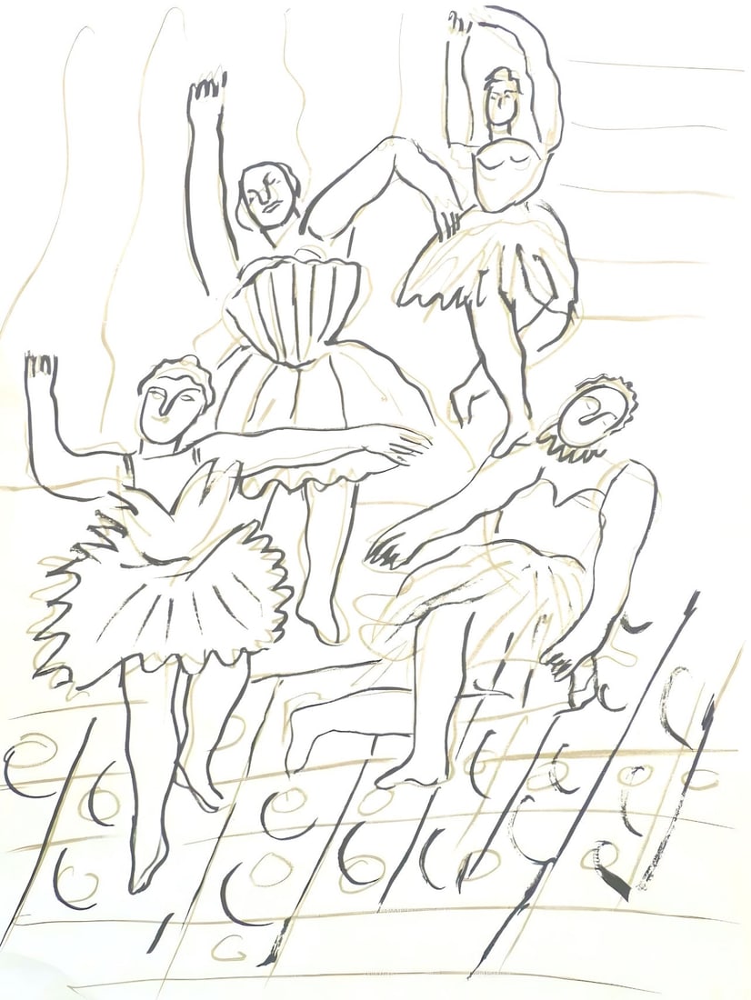 Fernand Leger, Composition, mes voyages: Lithograph on velin bouffant des Papeteries de Hauteville paper. Paper Size: 13.78 x 9.84 inches. Excellent condition. Unsigned and unnumbered, as issued. Notes: From the folio, Fernand Leger mes voya