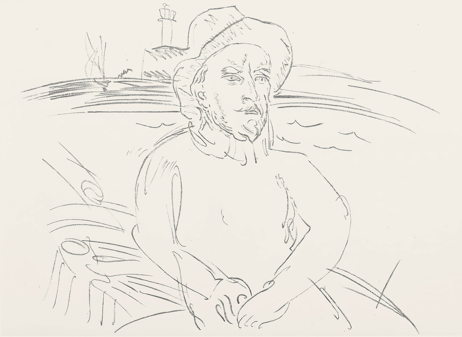 Raoul Dufy, Composition, Les Cotes Normandes, Limited Edition Lithograph: Lithograph on grand velin d'Arches special paper. Unsigned and unnumbered. Paper Size: 14.8 x 22 inches. Excellent condition with centerfold, as issued. Notes: From the folio, Les Cotes Normandes 1961