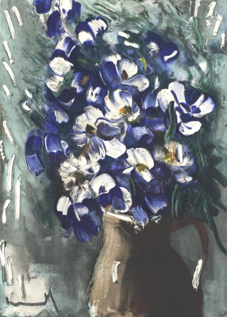 Maurice de Vlaminck, Les Delphiniums, Vlaminck, Signed, Limited Edition Lithograph (1 of 4)