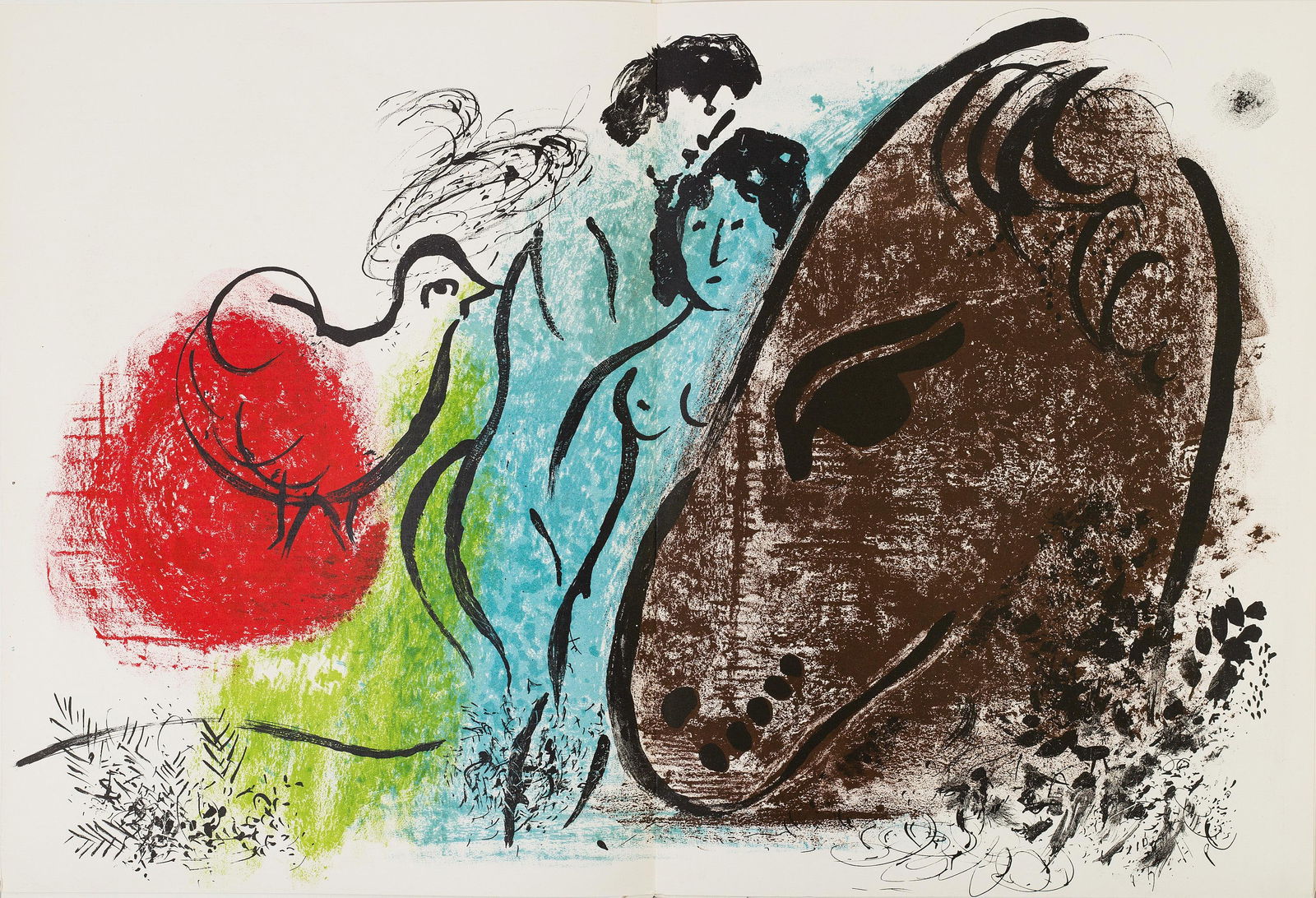 Marc Chagall, Composition (Cramer 21; Mourlot 61), Derriere le miroir, Limited Edition Lithograph (1 of 4)