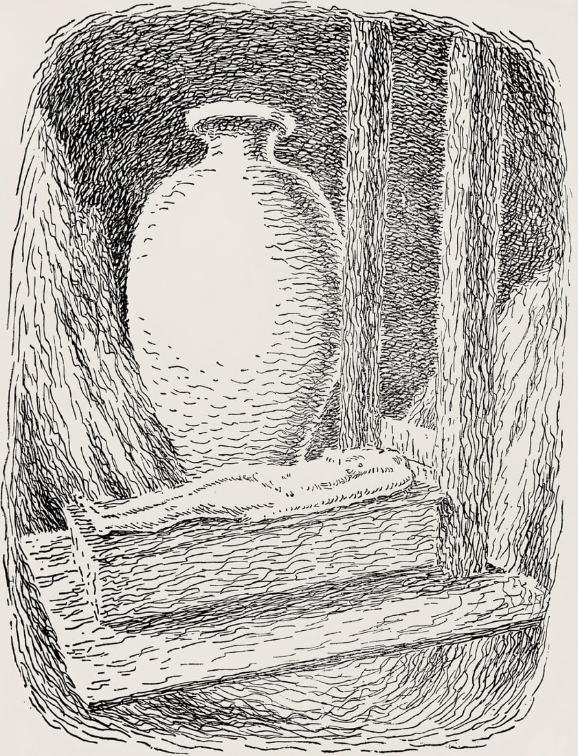 Rene Magritte, Composition, Les chants de Maldoror, Limited Edition Lithograph: Lithograph on velin papier pur chiffon paper. Paper Size: 10 x 7.375 inches. Excellent condition. Inscription: Unsigned and unnumbered, as issued. Notes: From the album, Les chants de Maldoror, illust