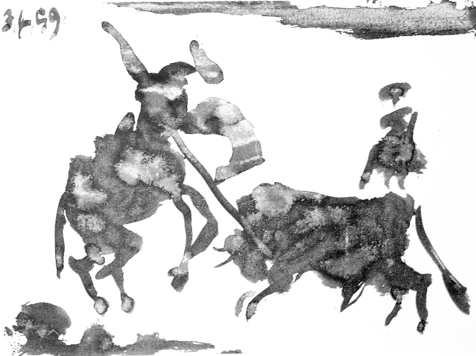 Pablo Picasso, Composition (Bloch 1276; Czwiklitzer 23), Toros y Toreros, Limited Edition Lithograph (1 of 4)