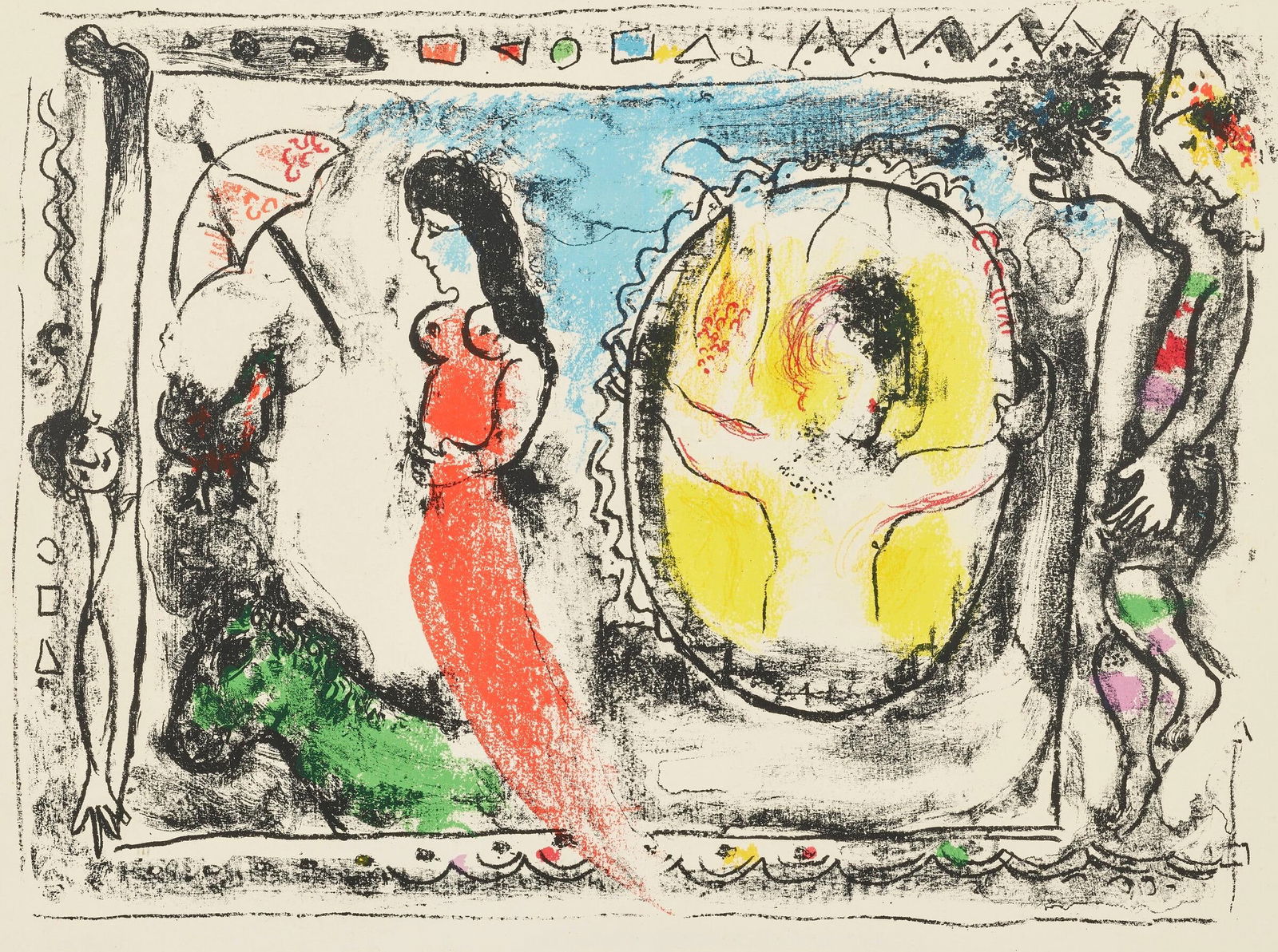 Marc Chagall, Composition (Mourlot 411; Cramer 59), Derriere le miroir, Limited Edition Lithograph (1 of 4)