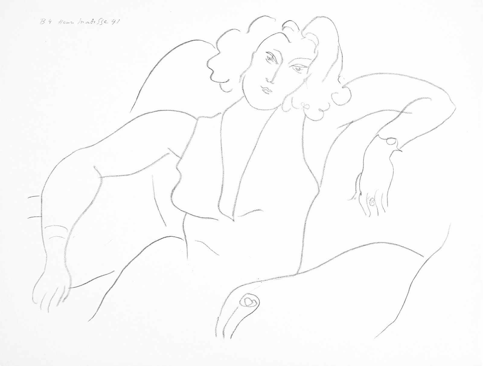 Henri Matisse, Serie B, var. 4 (Duthuit 9), Henri Matisse, Dessins, Themes et variations, Limited: Lithograph on velin pur fil paper. Inscription: Signed in the plate and unnumbered, as issued. Paper Size: 9.625 x 12.875 inches. Catalogue raisonne references: Matisse, Henri, et al. Henri Matisse: C