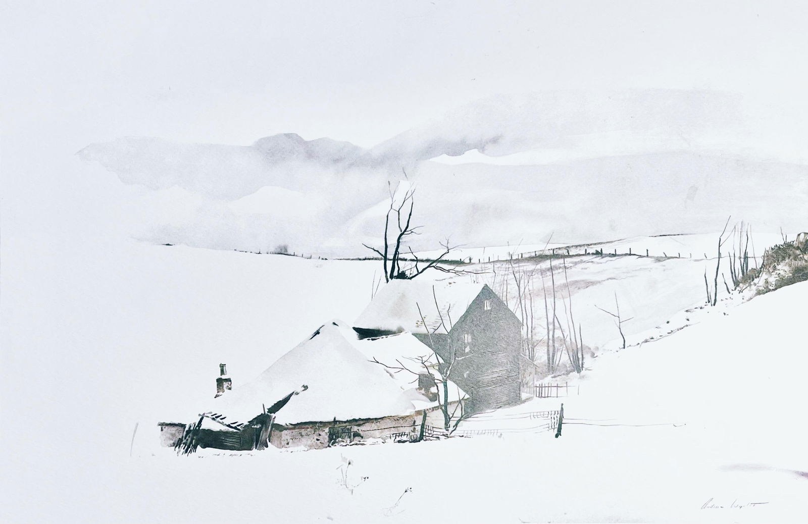 Andrew Wyeth, The Corner, The Four Seasons, Limited Edition Lithograph: Lithograph in colors on velin paper. Paper Size: 13 x 17 inches. Inscription: Unsigned and unnumbered, as issued. Condition: Very good/excellent, consistent with age. Notes: From the folio, The Four S