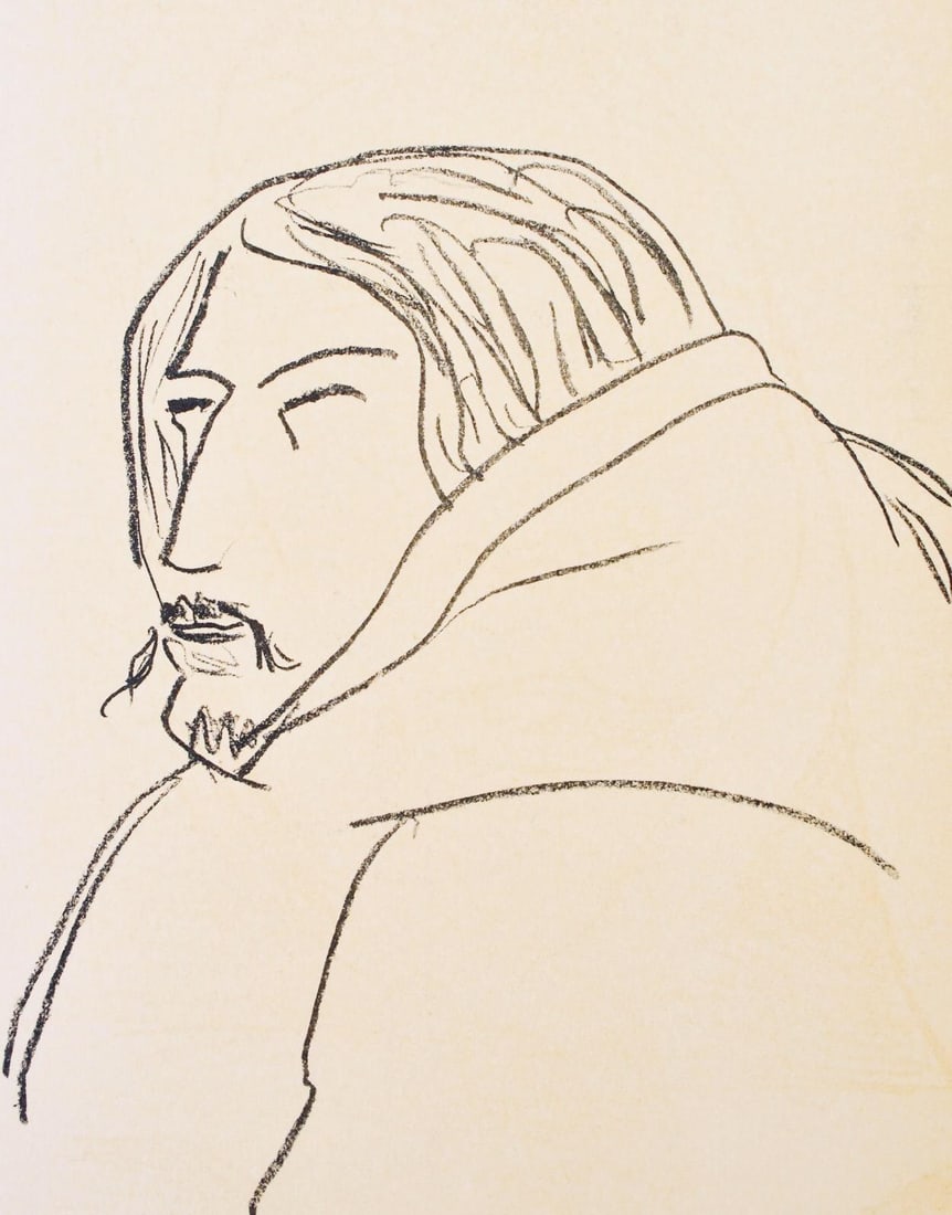 Henri Matisse, Esquiman, Portraits par Henri Matisse, Limited Edition Heliogravure: Heliogravure on velin paper, mounted on velin paper backing sheet, as issued. Paper Size: 12 x 9.25 inches; image size: 8.66 x 7.08 inches. Inscription: Unsigned and unnumbered, as issued. Condition: