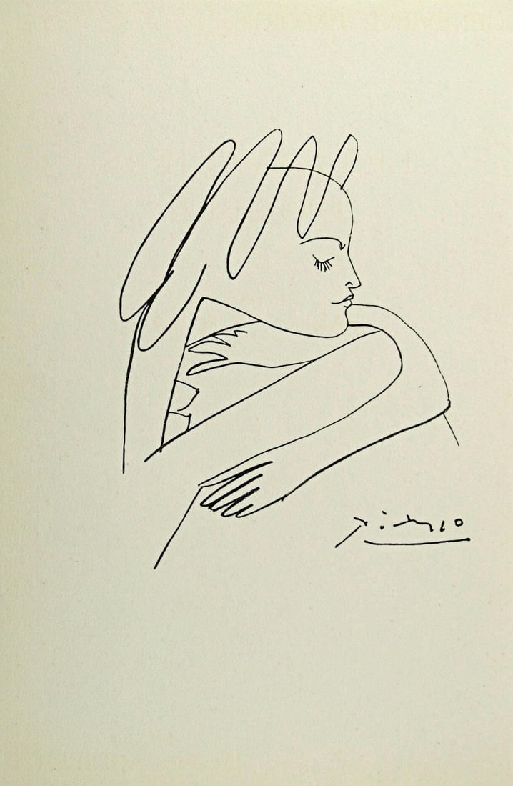 Pablo Picasso, Composition, Sous le Manteau de Feu, Limited Edition Lithograph (1 of 4)