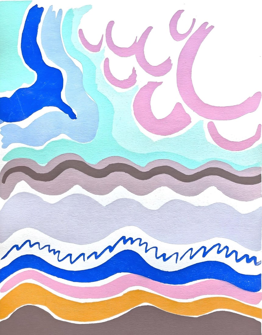 Sonia Delaunay, Planche No. 14, Compositions, couleurs, idees: Sonia Delaunay, Limited Edition: Colour stencil with dense gouache inks on velin paper. Unsigned and unnumbered with printed title-heading designed by Delaunay, upper left, as issued. Paper Size: 12.625 x 9.625 inches. Excellent