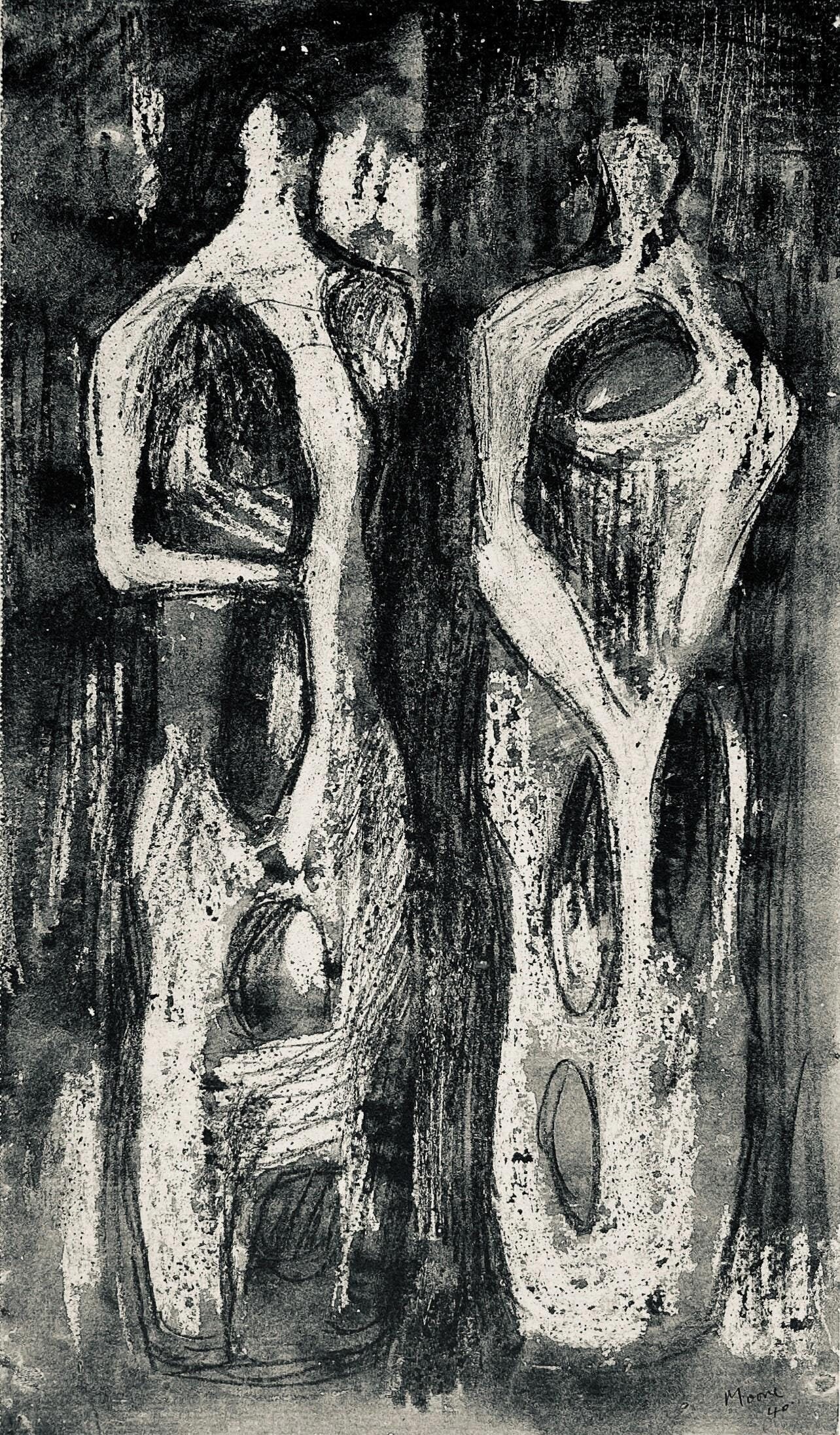 Henry Moore, Two Standing Figures, The Drawings of Henry Moore, Limited Edition Lithograph (1 of 4)