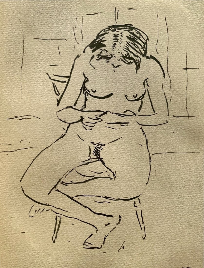 Albert Marquet, La couturiere, Marquet, Limited Edition Lithograph: Lithograph on velin du Canson & Montgolfier Vidalon-Les-Annonay paper. Unsigned and unnumbered. Paper Size: 12.5 x 9.75 inches. Excellent condition. Notes: From the album, Marquet, 1948. Published by