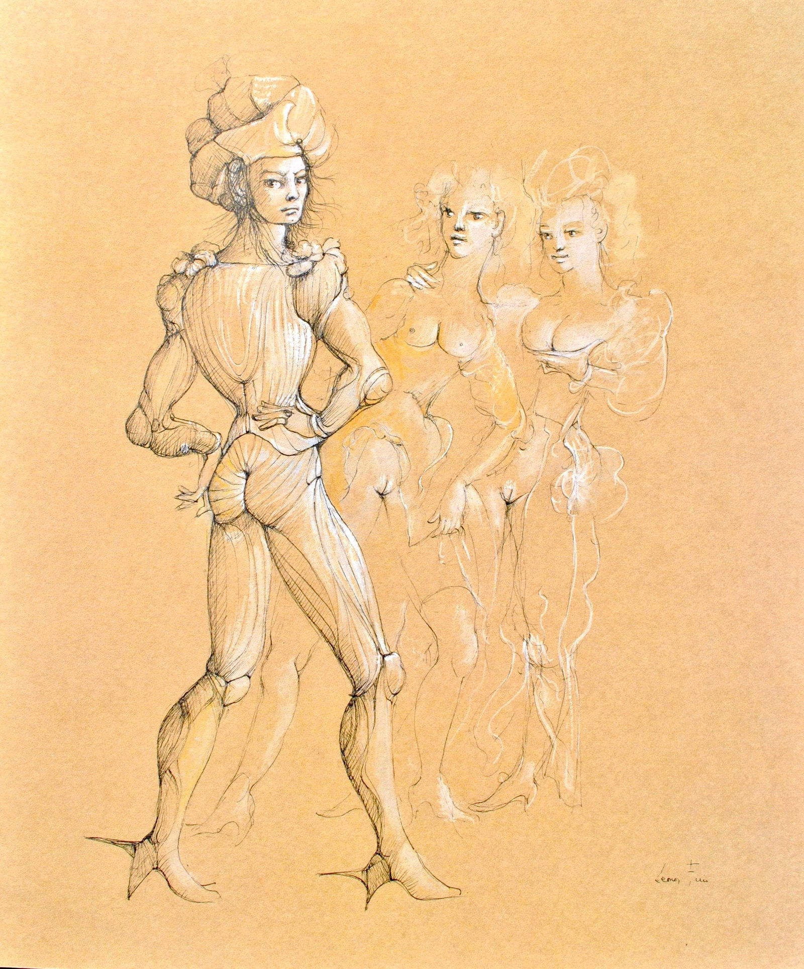 Leonor Fini, Composition, Fruits de la Passion, XXe siecle, Limited Edition Heliogravure: Heliogravure on velin de Rives pur chiffon paper, manufactured by Les papeteries de Rives, Voiron, France. Paper Size: 16.93 x 14.17 inches. Inscription: Signed in the plate and unnumbered, as issued.