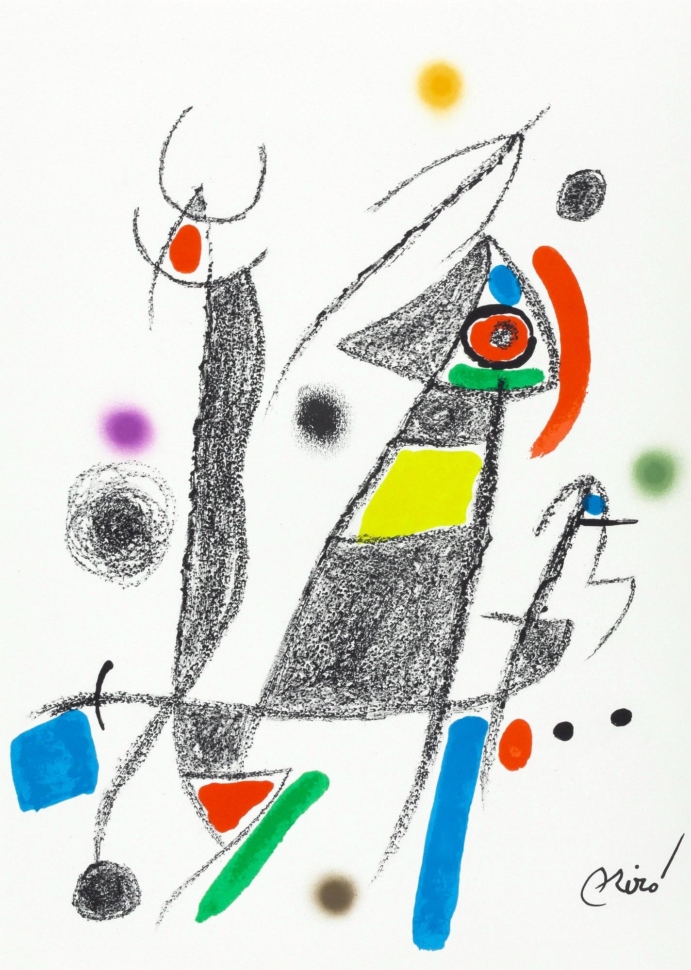 Joan Miro, Composition (Mourlot, 1051-1072), Maravillas con Variaciones acrosticas en el Jardin de: Lithograph on velin d'Arches paper. Paper Size: 19.5 x 14.125 inches. Inscription: Signed in the plate and unnumbered, as issued. Catalogue raisonne references: Cramer, Patrick, and Joan Miro. Joan Mi