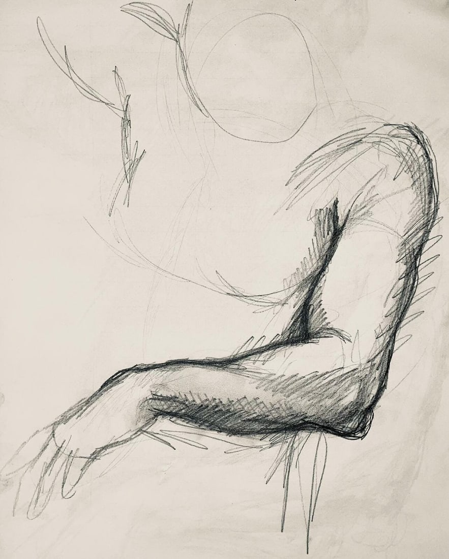 Ian Hornak, Renaissance Male Nude Figure Study, 1963, Original Drawing (1 of 4)